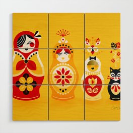 Russian Nesting Dolls – Yellow & Red Wood Wall Art