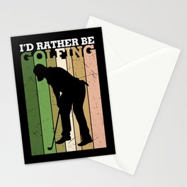 I'd Rather Be Golfing Stationery Card