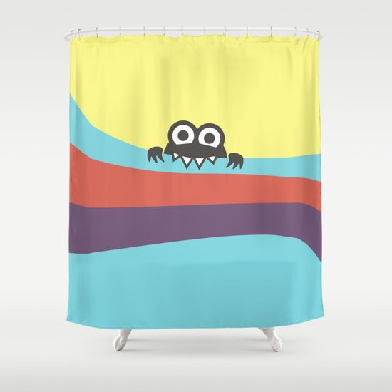 Yummy Colorful Stripes Cute Cartoon Character Shower Curtain