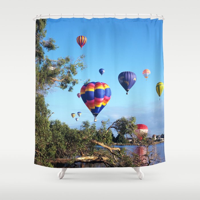 Hot Air Balloon Scene Shower Curtain By Brucestanfield Hot Air Balloon Scene Shower Curtain By Brucestanfield
