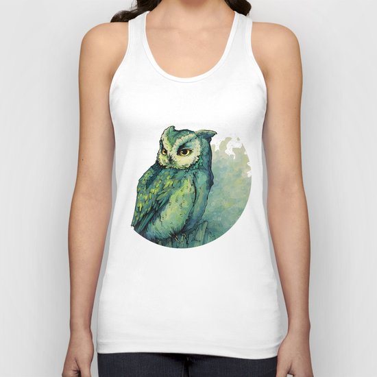 Green Owl Unisex Tank Top