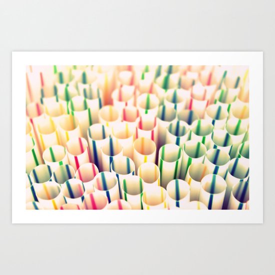 Stripes & Straws Art Print