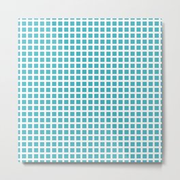 Grid Pattern 312 Turquoise Metal Print | 80S, 1970S, Hollywood, Pattern, Regency, Stripes, Turquoise, Shapes, Graphicdesign, 1980S 