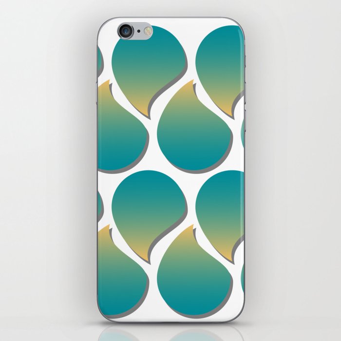 Sand and Sea Turquoise and Yellow Geometric Design iPhone Skin