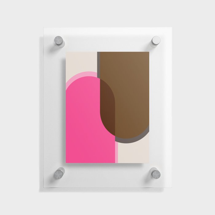 Mid-Century Modern Arches in Chocolate and Pink Floating Acrylic Print