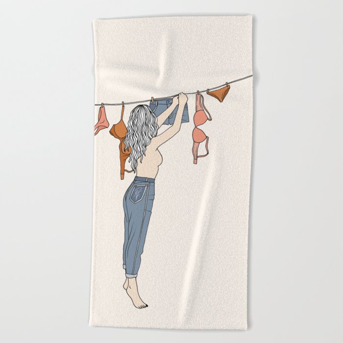 Girl Next Door Beach Towel by Bec Flattley Society6