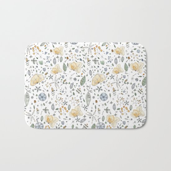 Flower Garden Watercolor Bath Mat