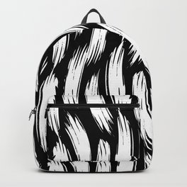 BRUSHSTROKES PATTERN ART BLACK AND WHITE Backpack