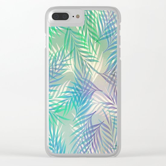 Palm Leaf Pattern Clear iPhone Case