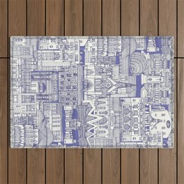 Glasgow toile periwinkle Outdoor Rug
