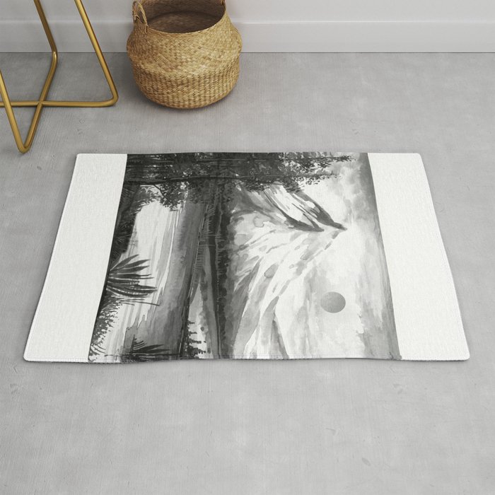 Black and white landscape 2 Rug