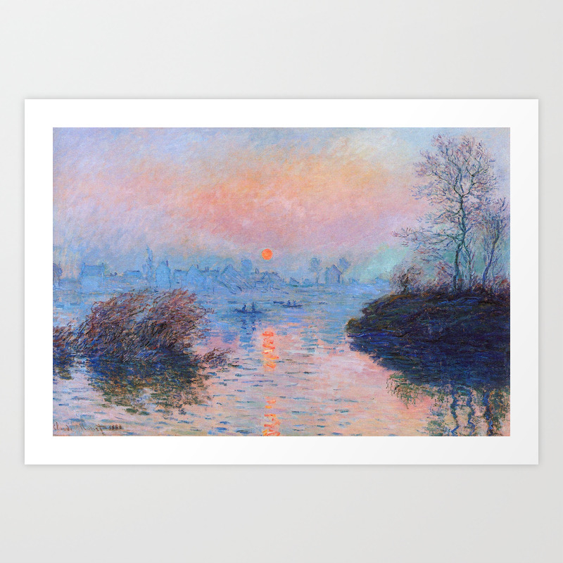 Claude Monet Sunset On The Seine At Lavacourt Winter Effect Art