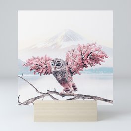 Sakura Owl Mini Art Print