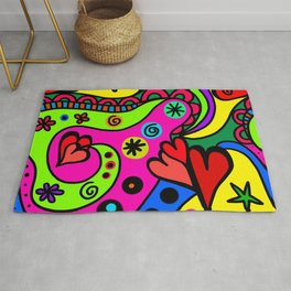 Bright Doodle Area & Throw Rug
