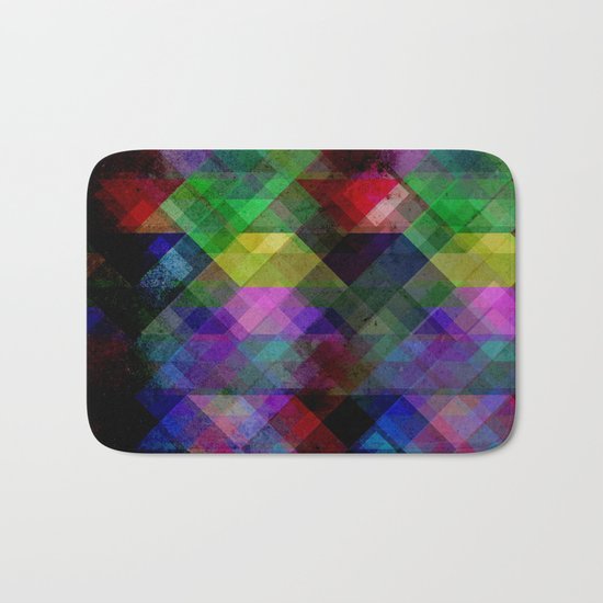 Geometric Grunge Abstract Bath Mat
