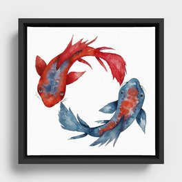 Yin Yang Koi Fish Framed Canvas