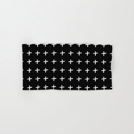 Black pattern with white pluses Hand & Bath Towel