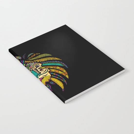 Tribal Lion on Black Notebook