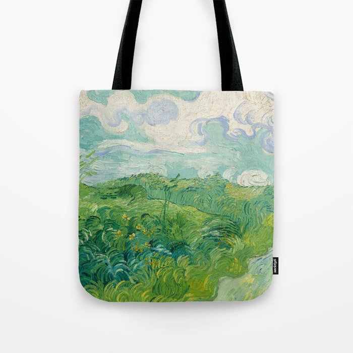 Green Wheat Fields, Auvers, 1890, Vincent van Gogh Tote Bag