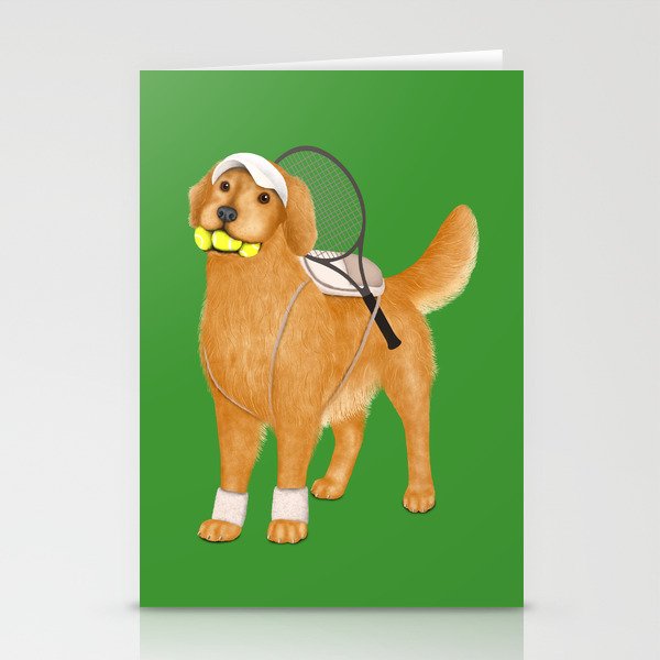 Ready for Tennis Practice (Green) Stationery Cards