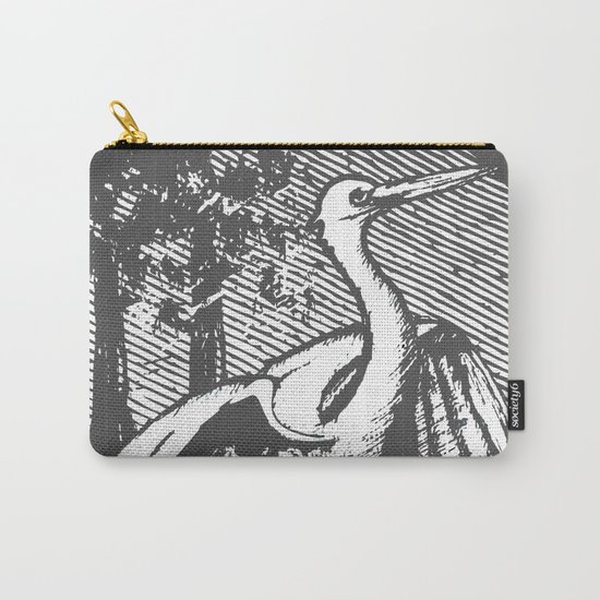 Gray crane illustration Carry-All Pouch