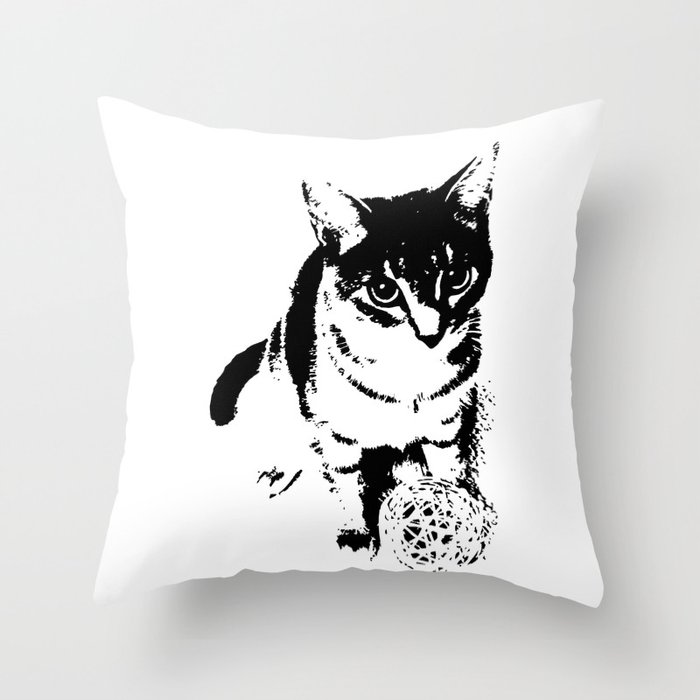 Play With Meow Throw Pillow