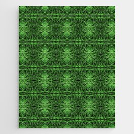 Liquid Light Series 46 ~ Green Abstract Fractal Pattern Jigsaw Puzzle