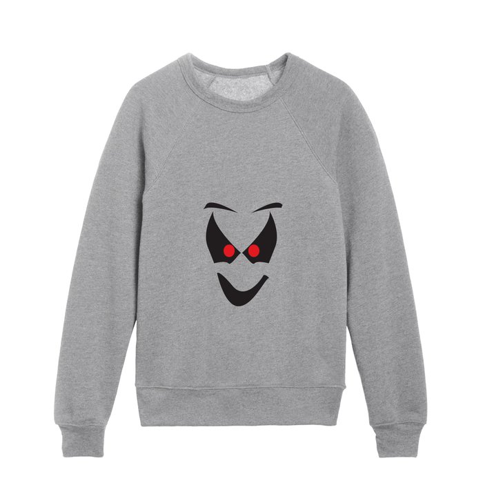 White Halloween Ghost Face Kids Crewneck