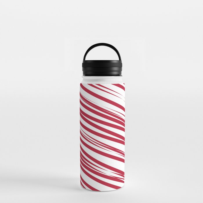 Strawberry stripes background Water Bottle