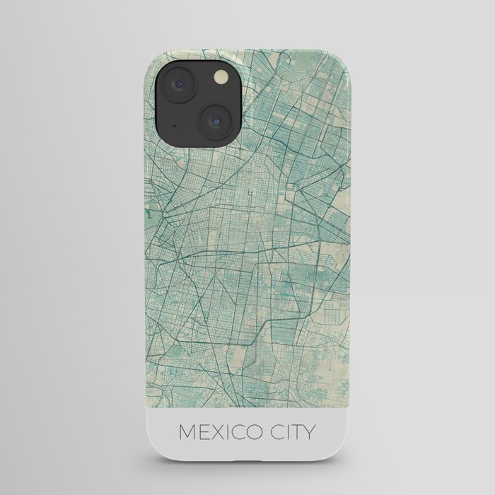 Mexico City Map Blue Vintage iPhone Case
