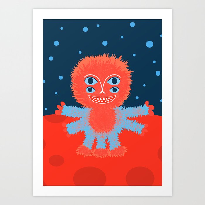 Focussian Furry Alien Art Print
