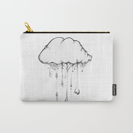 Happy Cloud Drawing, Cute Whimsical Illustration Carry-All Pouch