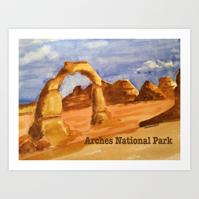 delicate arch watercolor arches