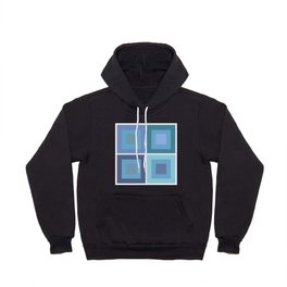 Phoebe - Colorful Minimal Classic Geometric 90s Square Art Design Pattern in Blue  Hoody
