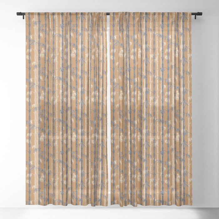 Rust Tan Blue Sheer Curtain By, Tan Sheer Curtains