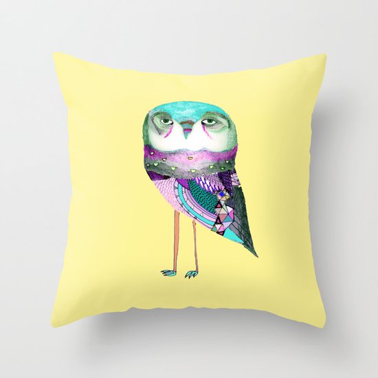 Owl Print Throw Pillow