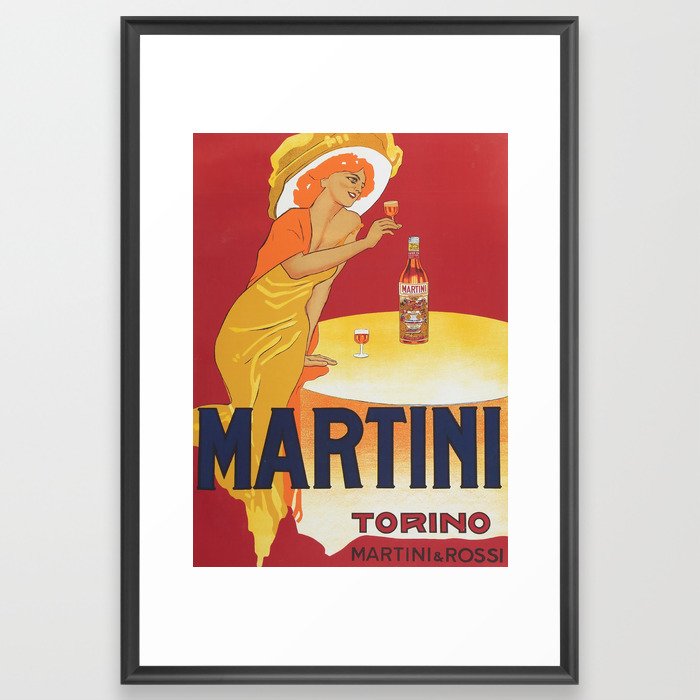 Wine Vintage Poster - Martini Torino by Marcello Dudovich - Italian Advertising Poster Framed Art Print