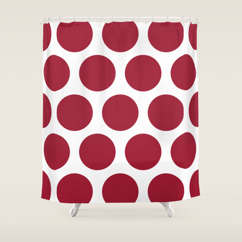 Crimson Red Large Polka Dots Shower Curtain By Jsdavies Society6
