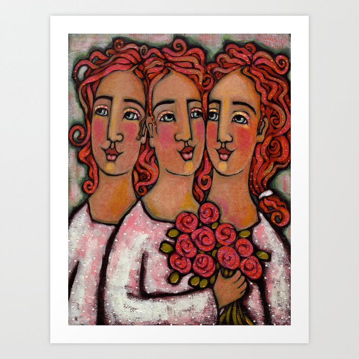 Trio Bridesmaids Art Print