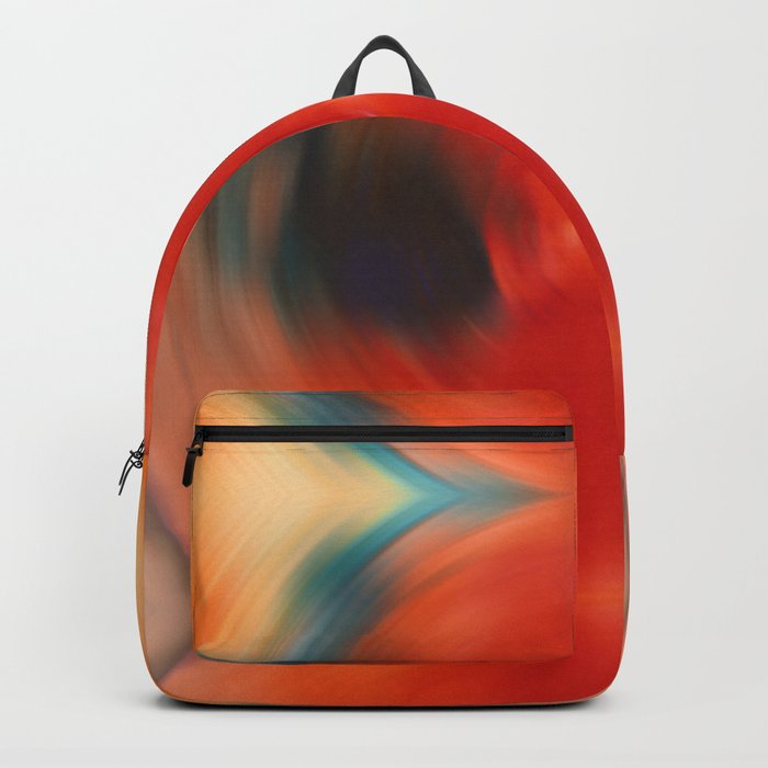 Listening - Red And Black Abstract Art Backpack