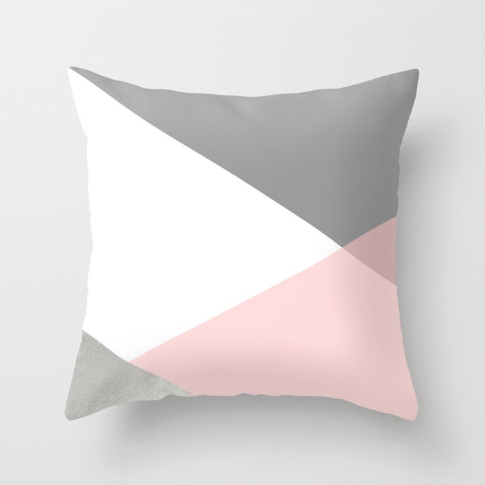 blush and grey throw pillows