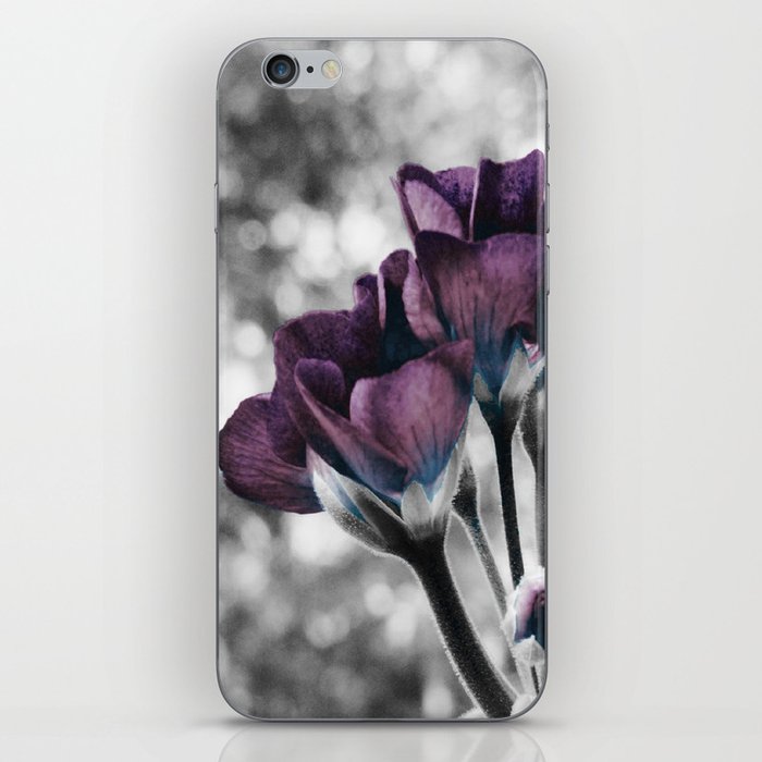 Pop of Color Flowers Muted Eggplant Teal iPhone Skin