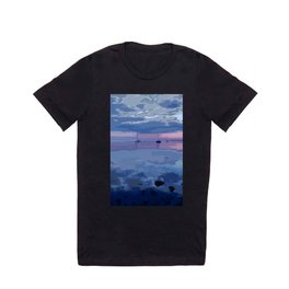 Sea Sunset Abstract Blue Purple T Shirt