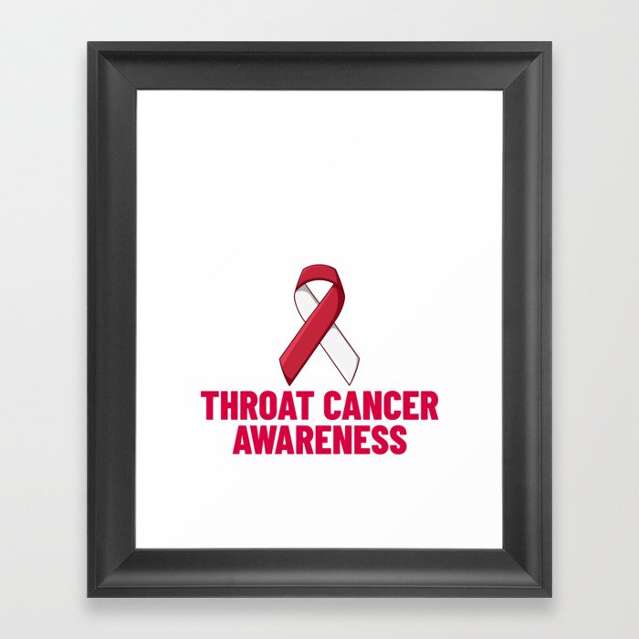 Head and Neck Throat Cancer Ribbon Survivor Framed Art Print