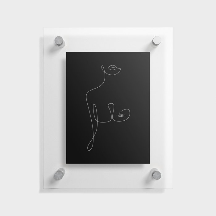 Lip To Nip Night / Naked woman drawing Floating Acrylic Print