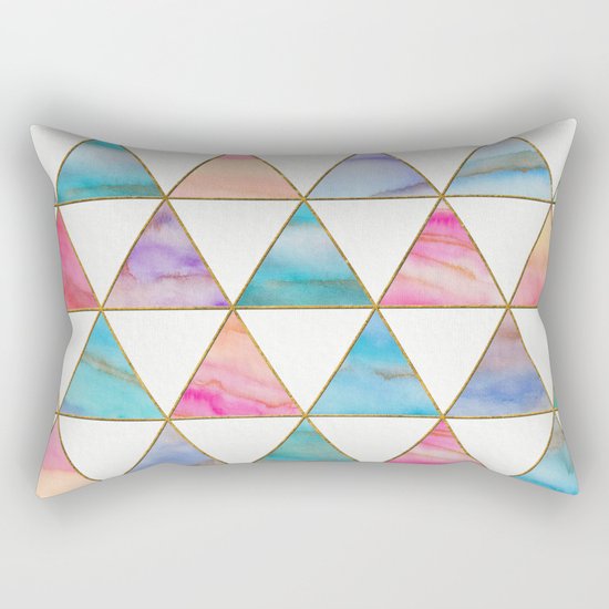 Marble Triangles Pattern Rectangular Pillow