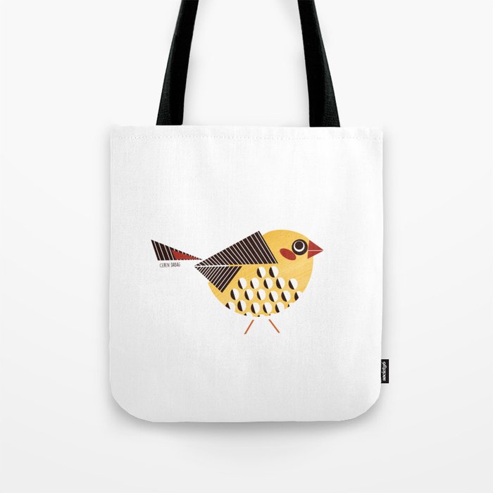Birds: Red Eared Firetail Tote Bag