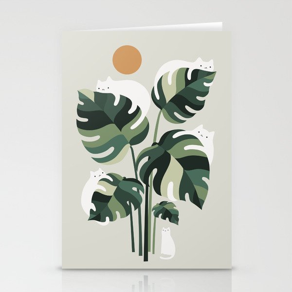 Cat and Plant 11 Stationery Cards