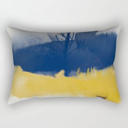 Navy blue and yellow Rectangular Pillow