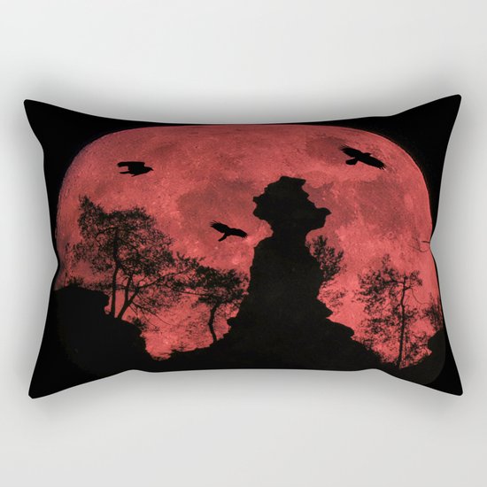 Red moon rock Rectangular Pillow
